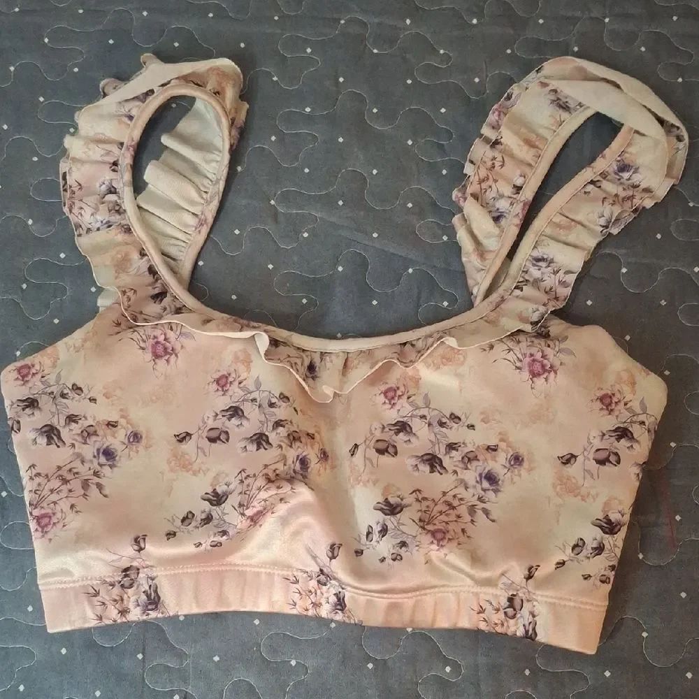 Charisma Pink Bralette with Ruffle Straps size small